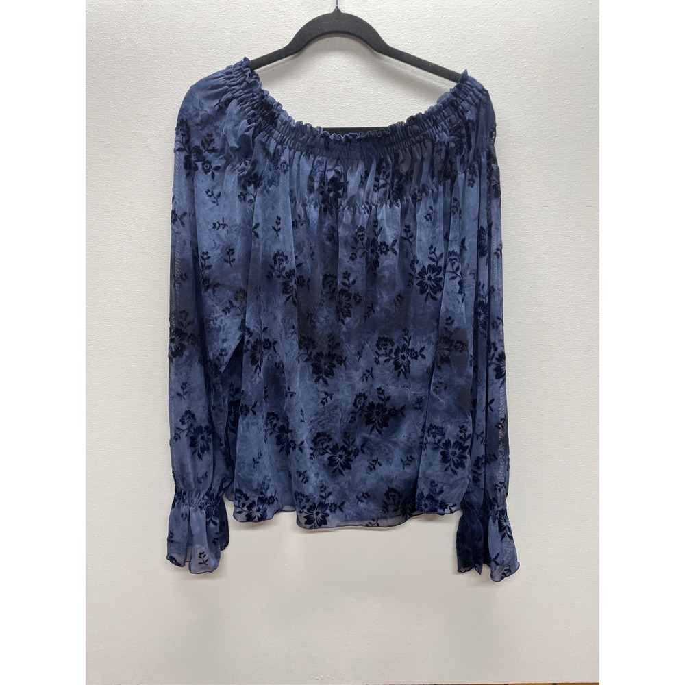 Venezia Jeans Clothing Co Plus Size Off‎ Shoulder Floral Burnout Mesh Top 22/24